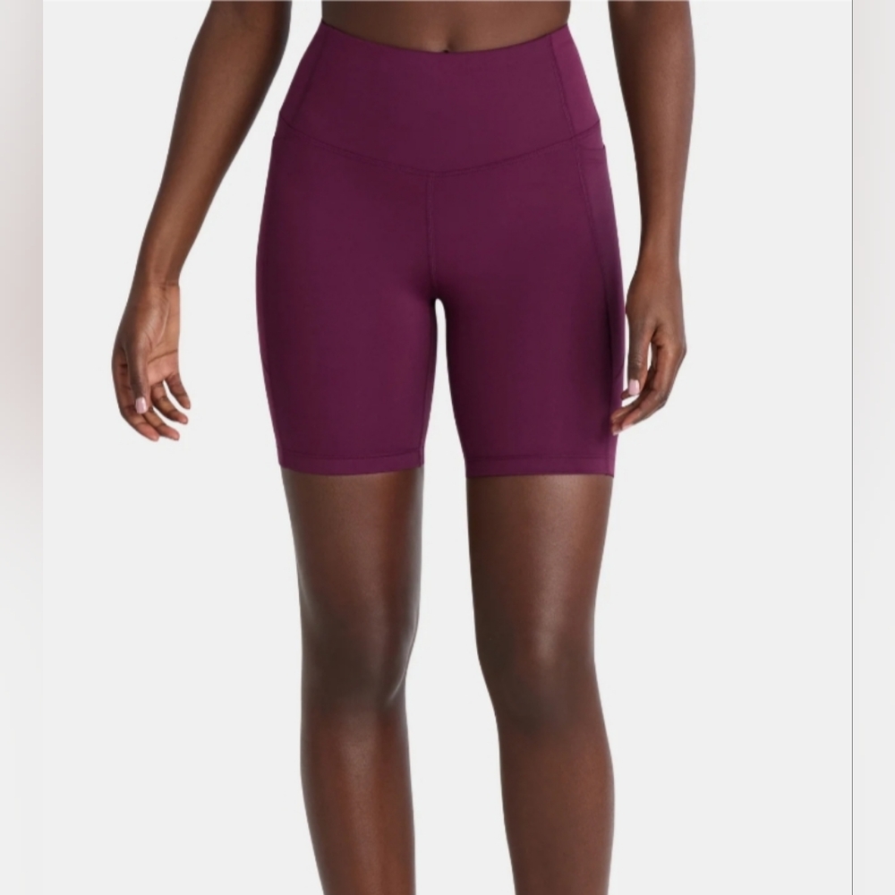 Athletic Works Women's Size XS (0-2) High Rise Bike Shorts Rio Plum NWT Purple